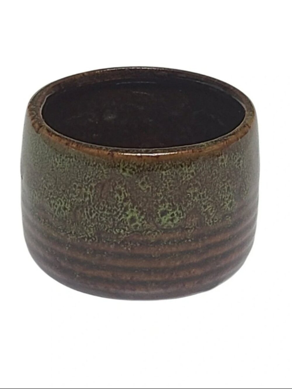 Mini Ceramic Succulent Pot  Earthy Green Reactive Glaze Planter  Minimalist Ze